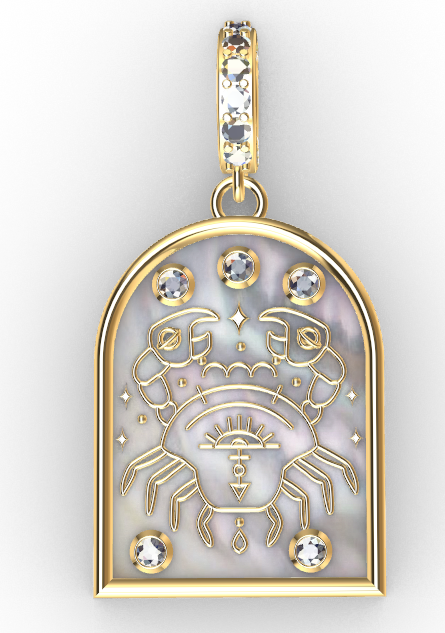 18k Gold & Diamond "Taurus" Zodiac Pendant