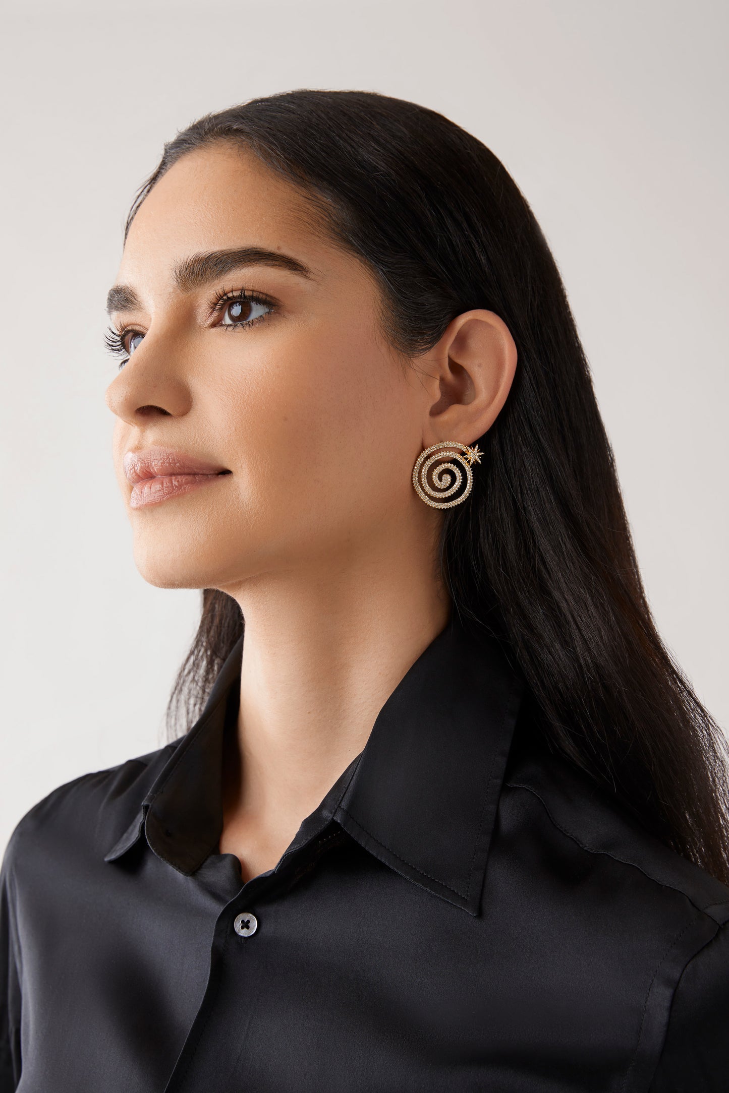 18K Yellow Gold "Continuum" Spiral Earrings