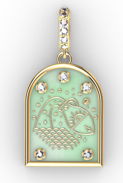 18k Gold & Diamond "Taurus" Zodiac Pendant