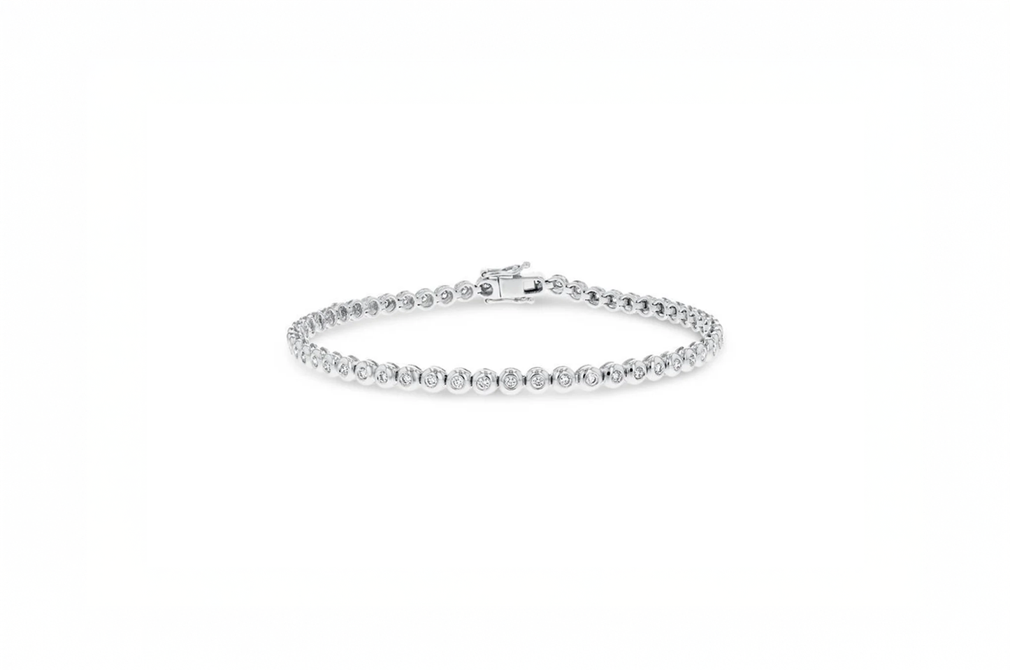 Tennis Bracelet Diamond, 18K White Gold, 1.04 Carats
