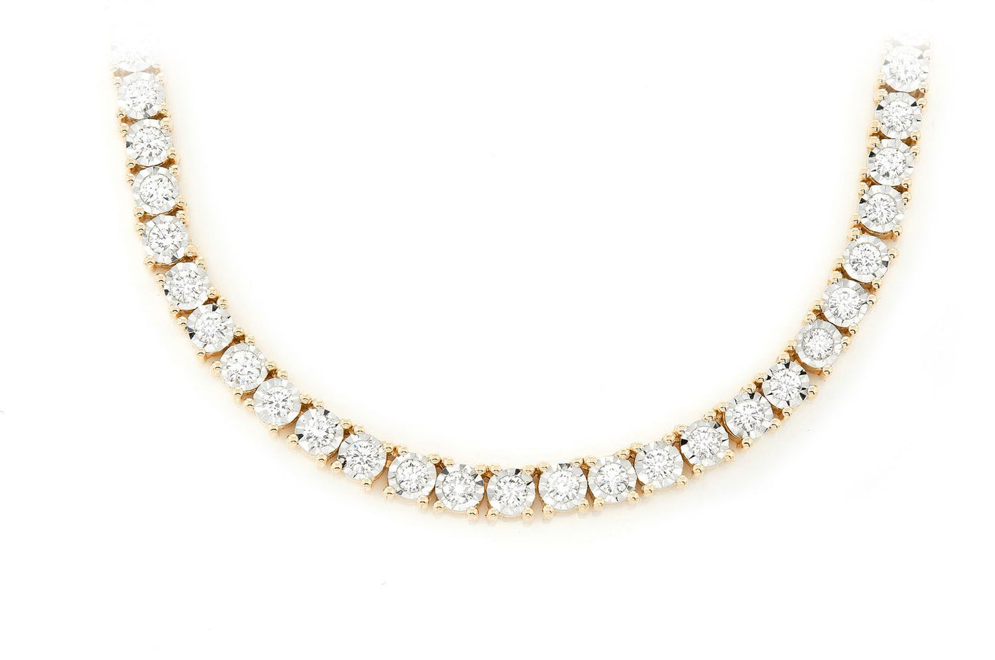9pt Miracle Set Necklace 14k 13.15ctw