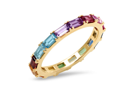 Rainbow Baguette Ring