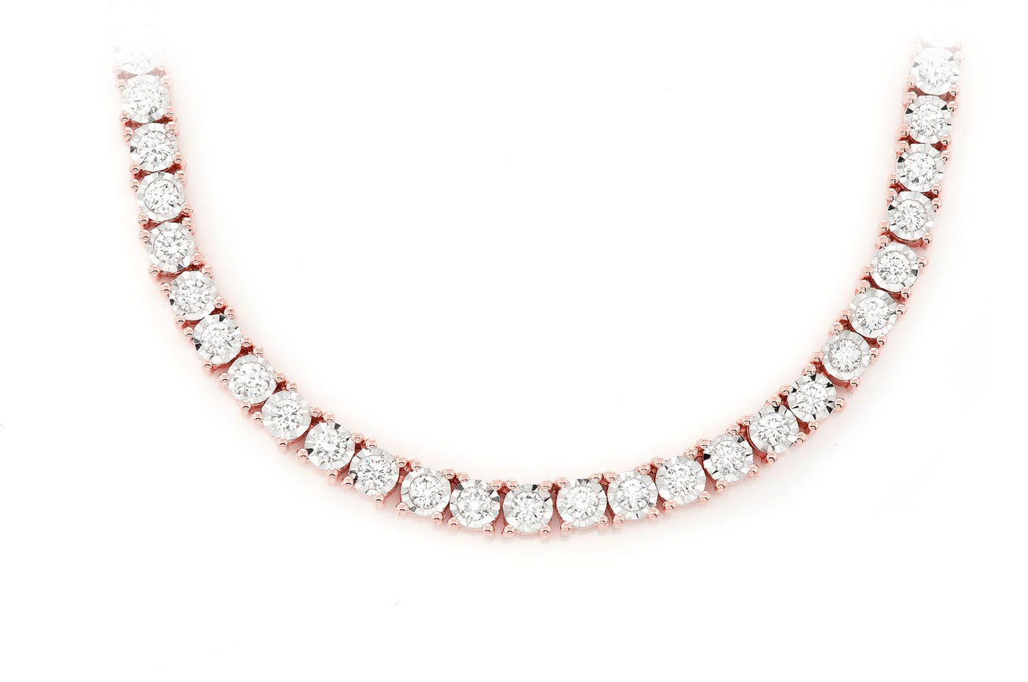 9pt Miracle Set Necklace 14k 13.15ctw
