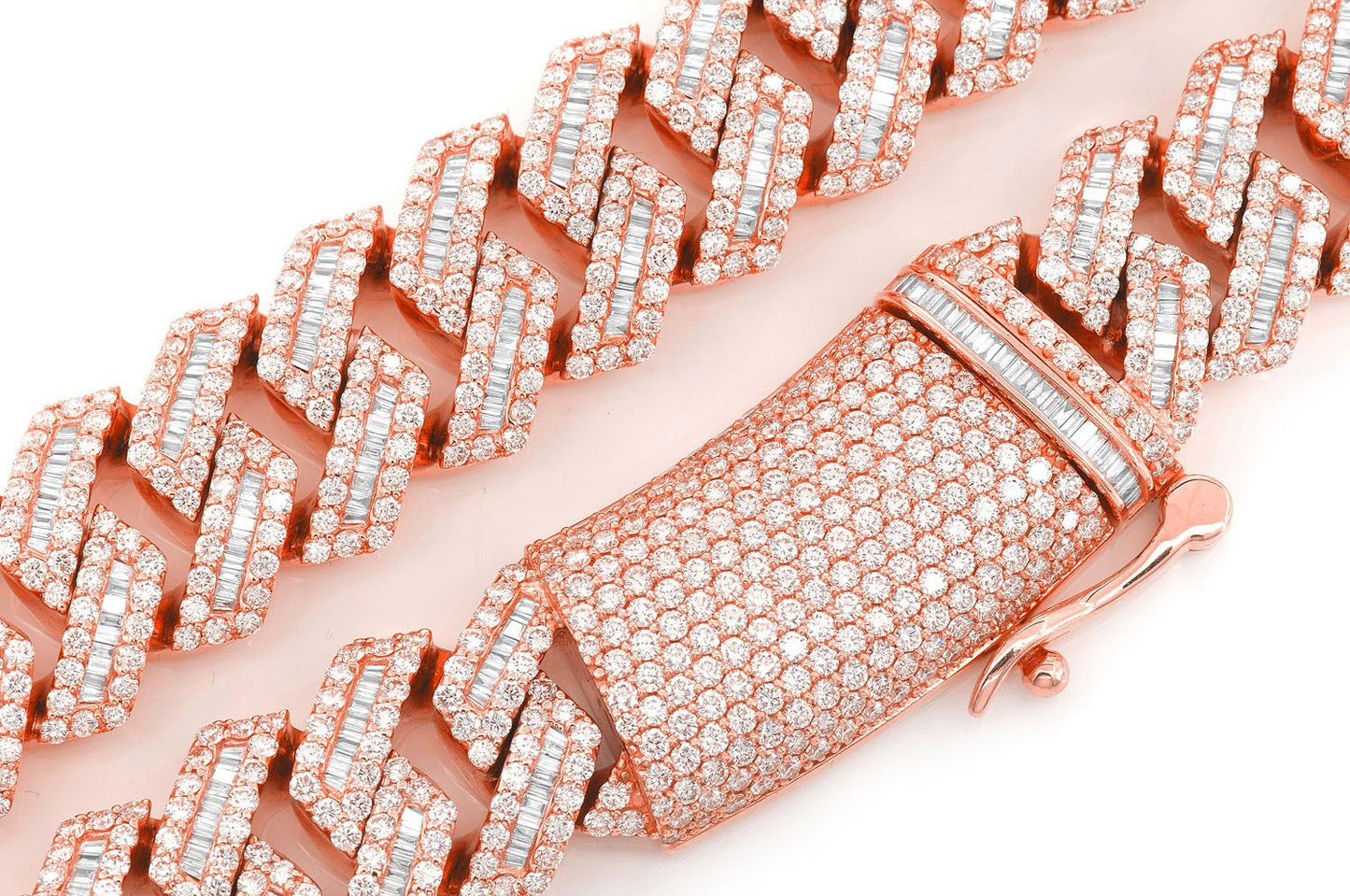 Baguette Cuban Necklace 14k 59.50ctw