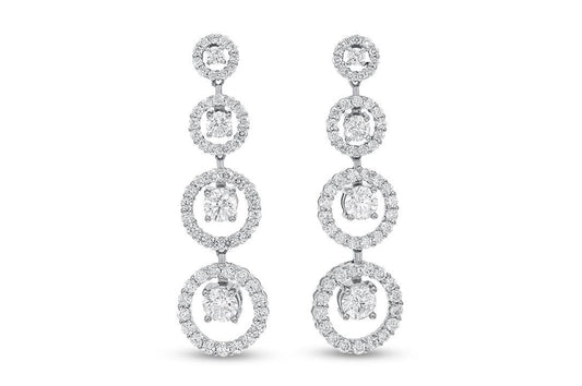 'Joanne' 18K White Gold Diamond Earrings, 4.32 Carats