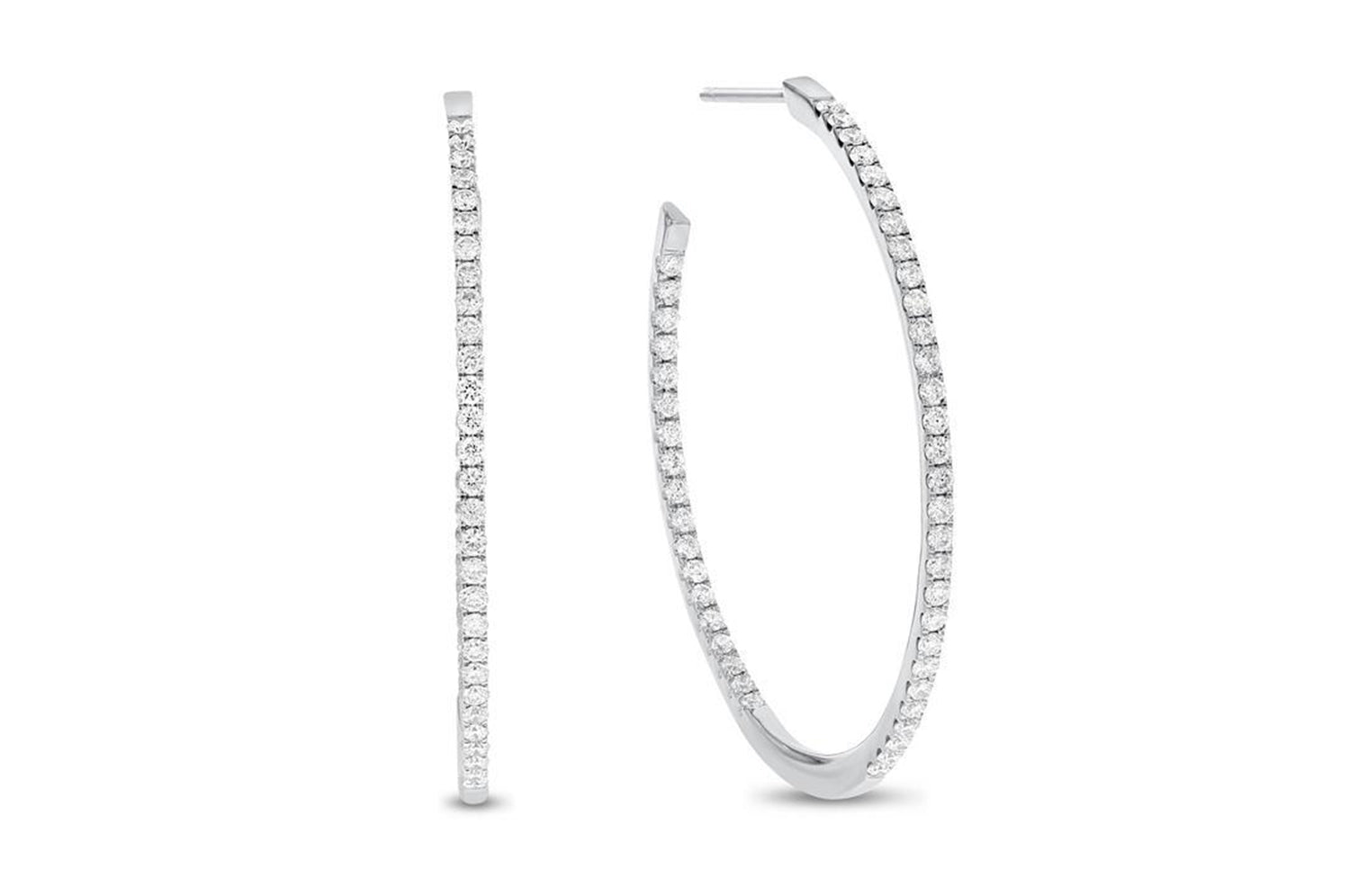 'Gina' 18K White Gold Hoop Earrings