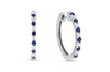 Sapphire &amp; Diamond Mini Earrings, 18K White Gold, 0.64 Carats