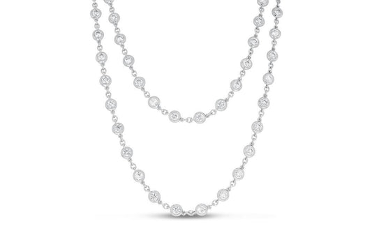 'Lola' 18K White Gold Diamond Necklace, 7.52 Carats