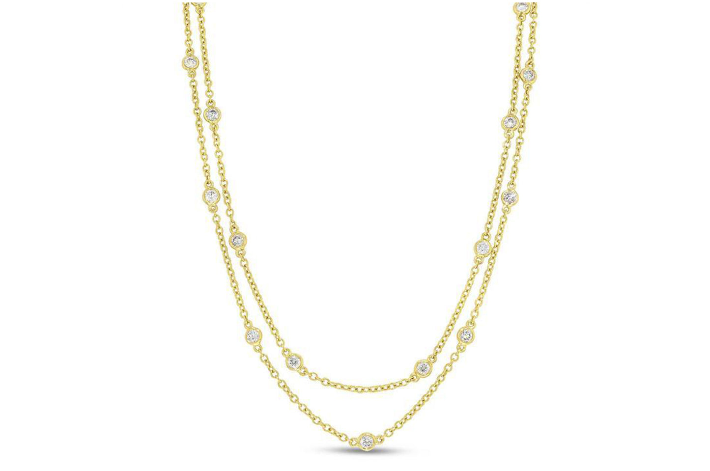 'Leslie' 18K Yellow Gold Diamond Necklace, 1.51 Carats