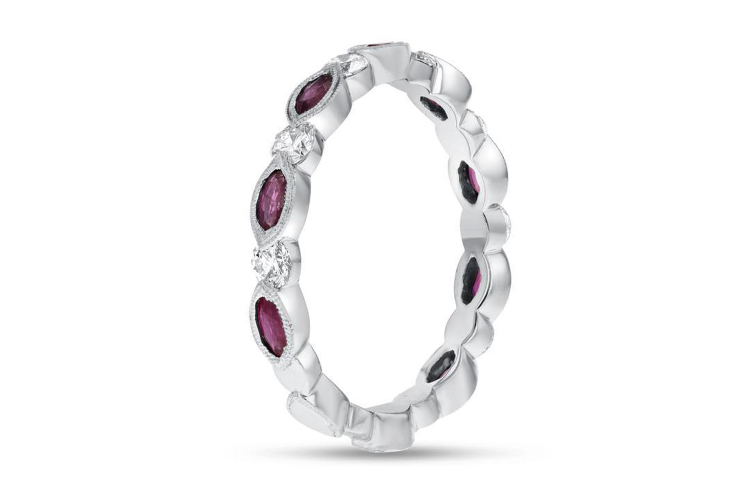 18K White Gold Ruby & Diamond Ring, 1.17 Carats