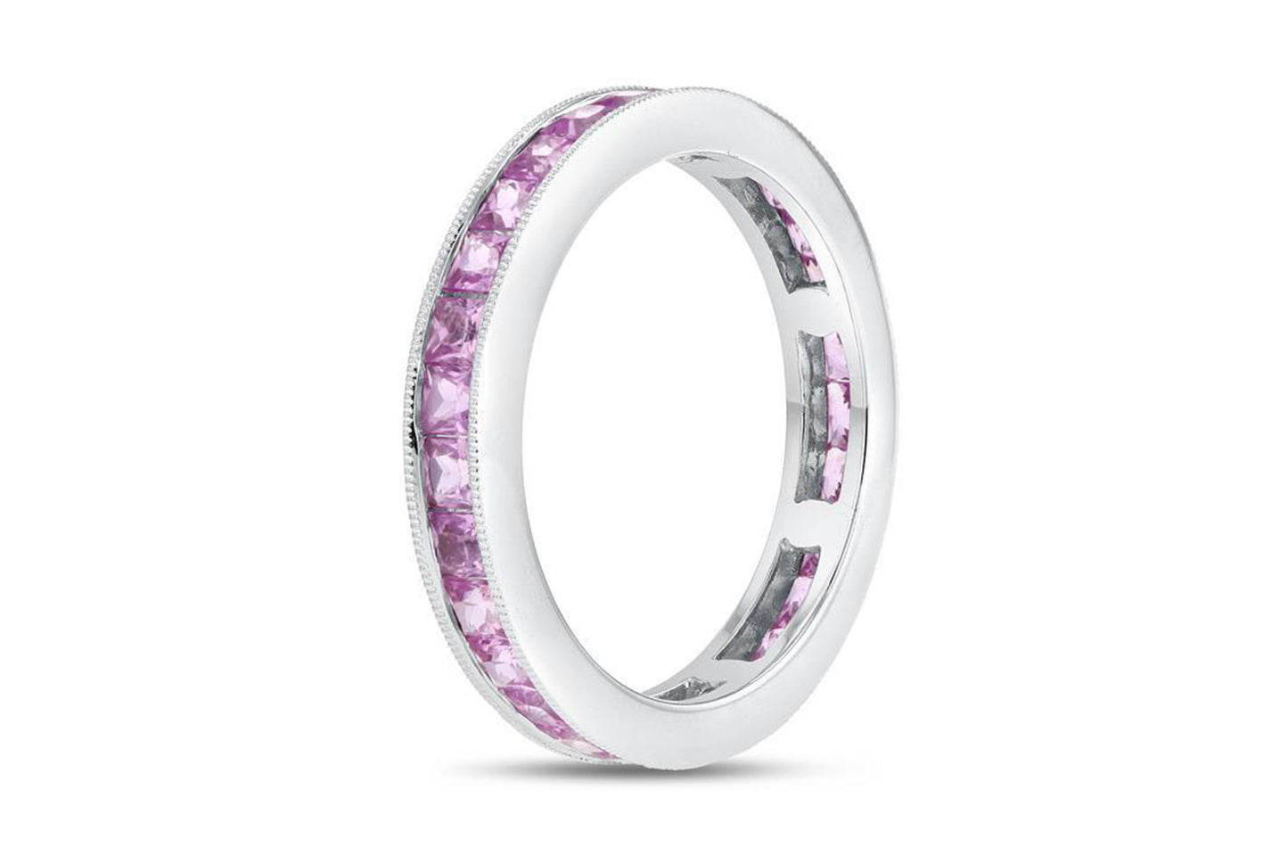 18K White Gold Pink Sapphire & Ring, 2.14 Carats