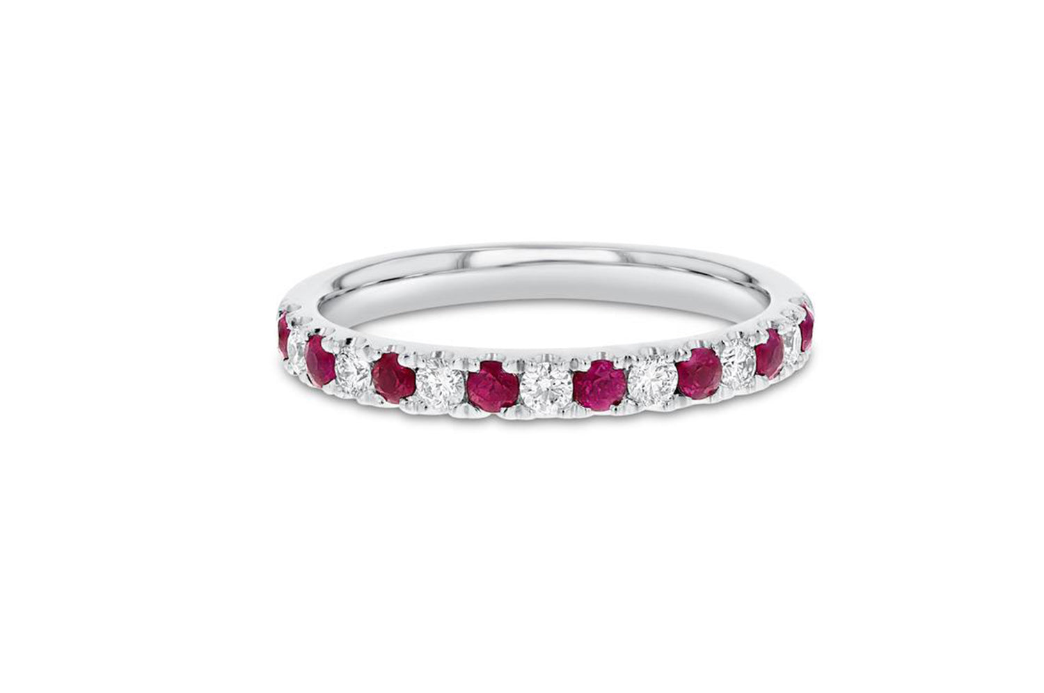 'Ruby' 18K White Gold Diamond & Gemstone Ring, 0.58 Carats