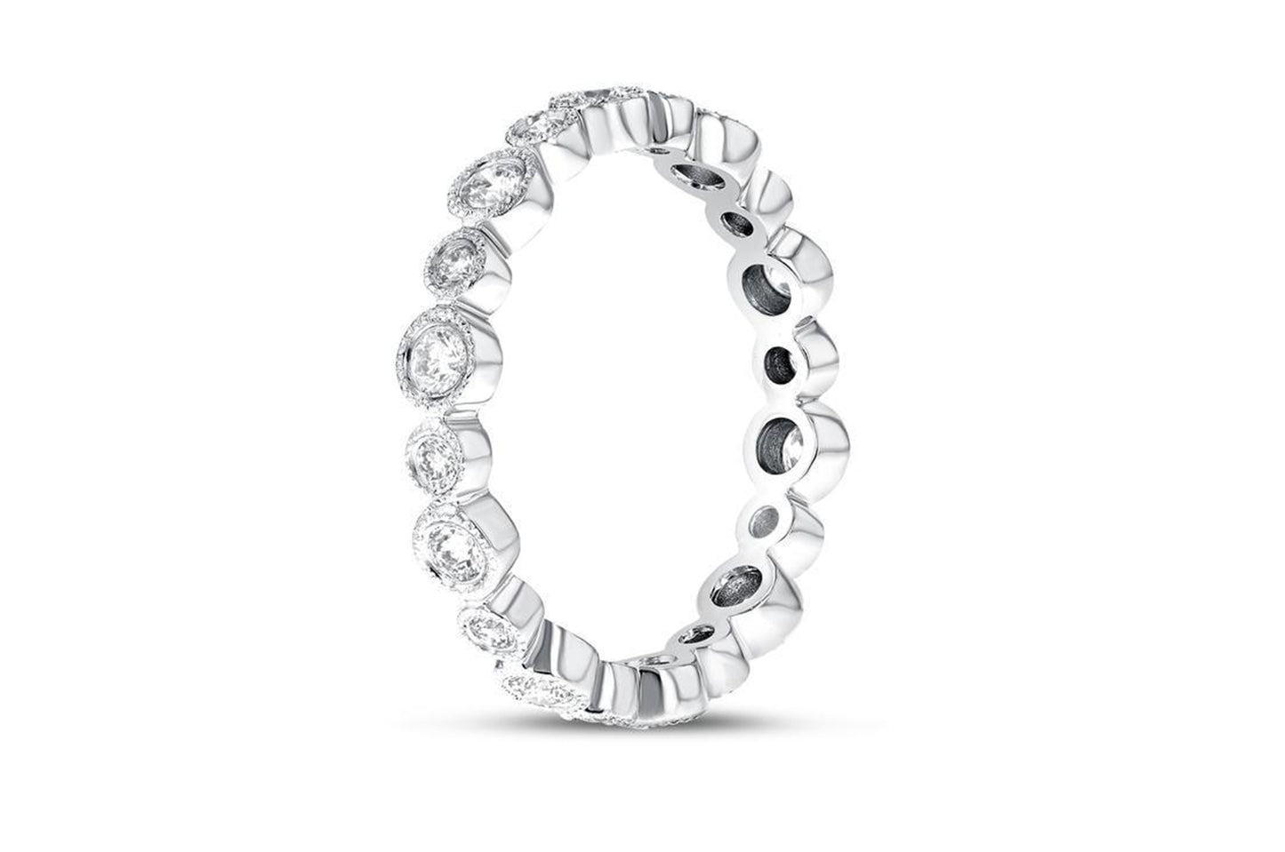 'Chrissy' Diamond White Gold Bezel Set, 0.69 Carats
