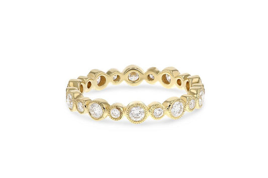 'Chrissy' Diamond Yellow Gold Bezel Set, 0.67 Carats