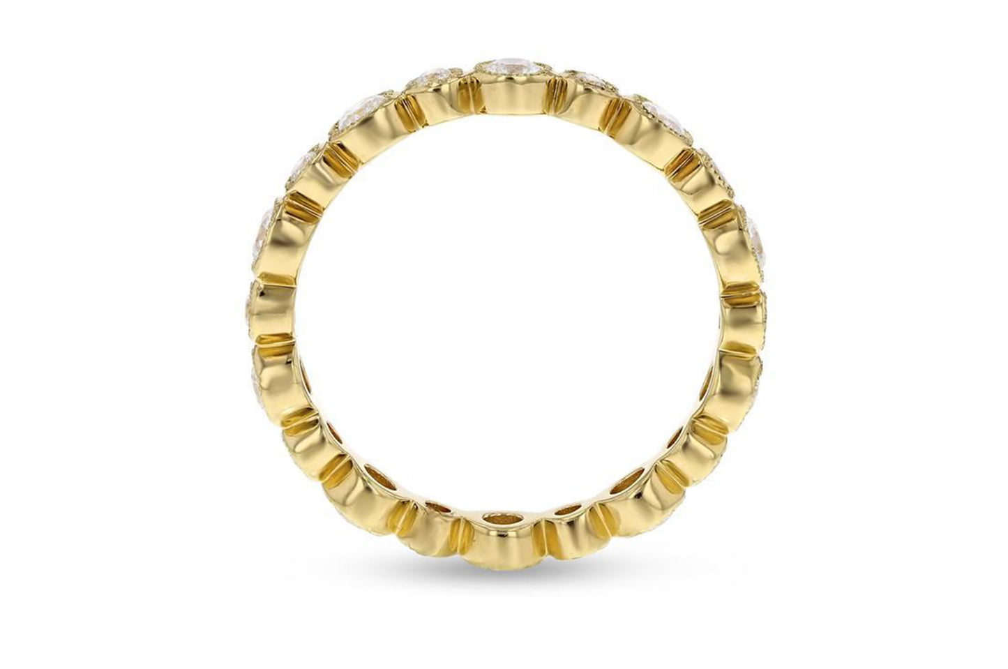 'Chrissy' Diamond Yellow Gold Bezel Set, 0.67 Carats