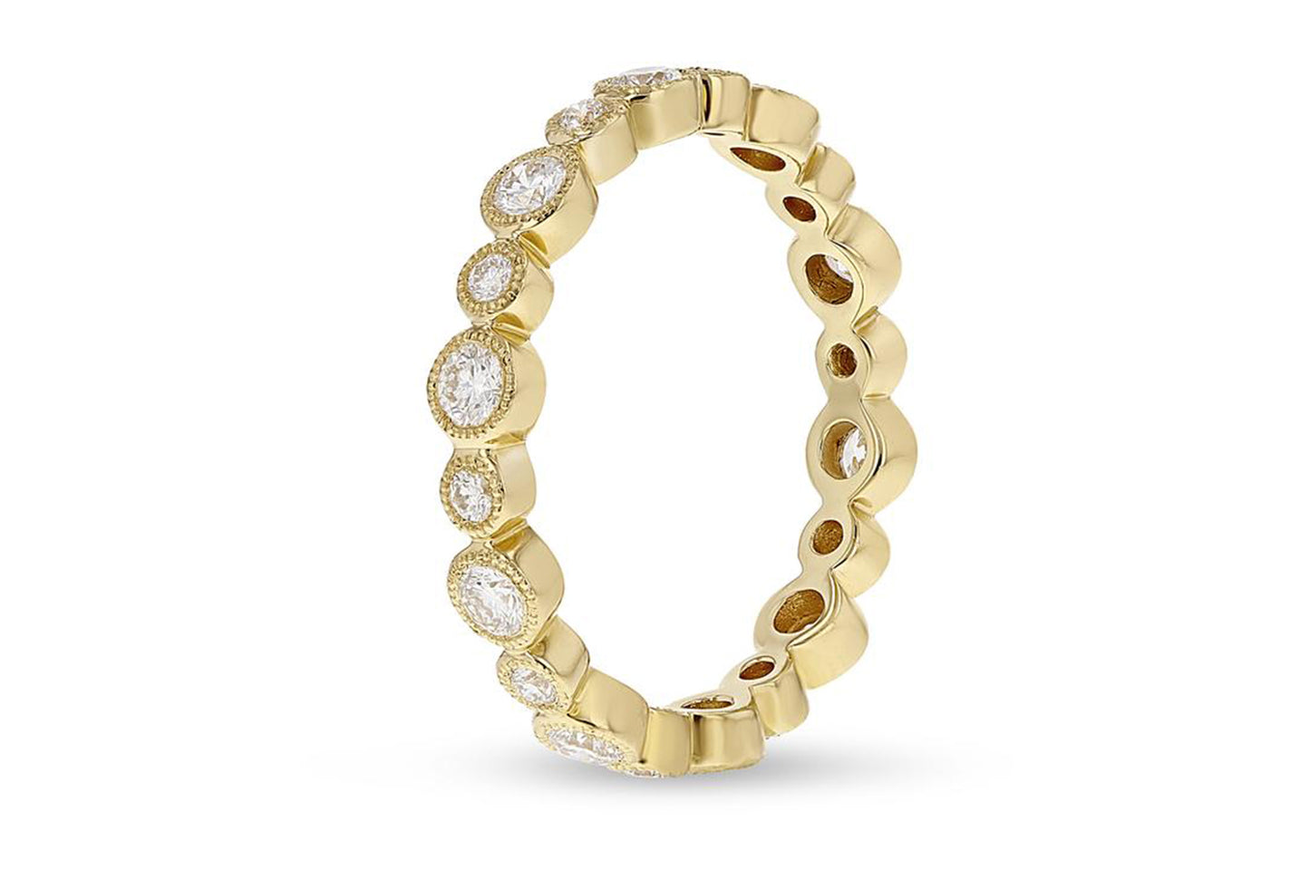'Chrissy' Diamond Yellow Gold Bezel Set, 0.67 Carats