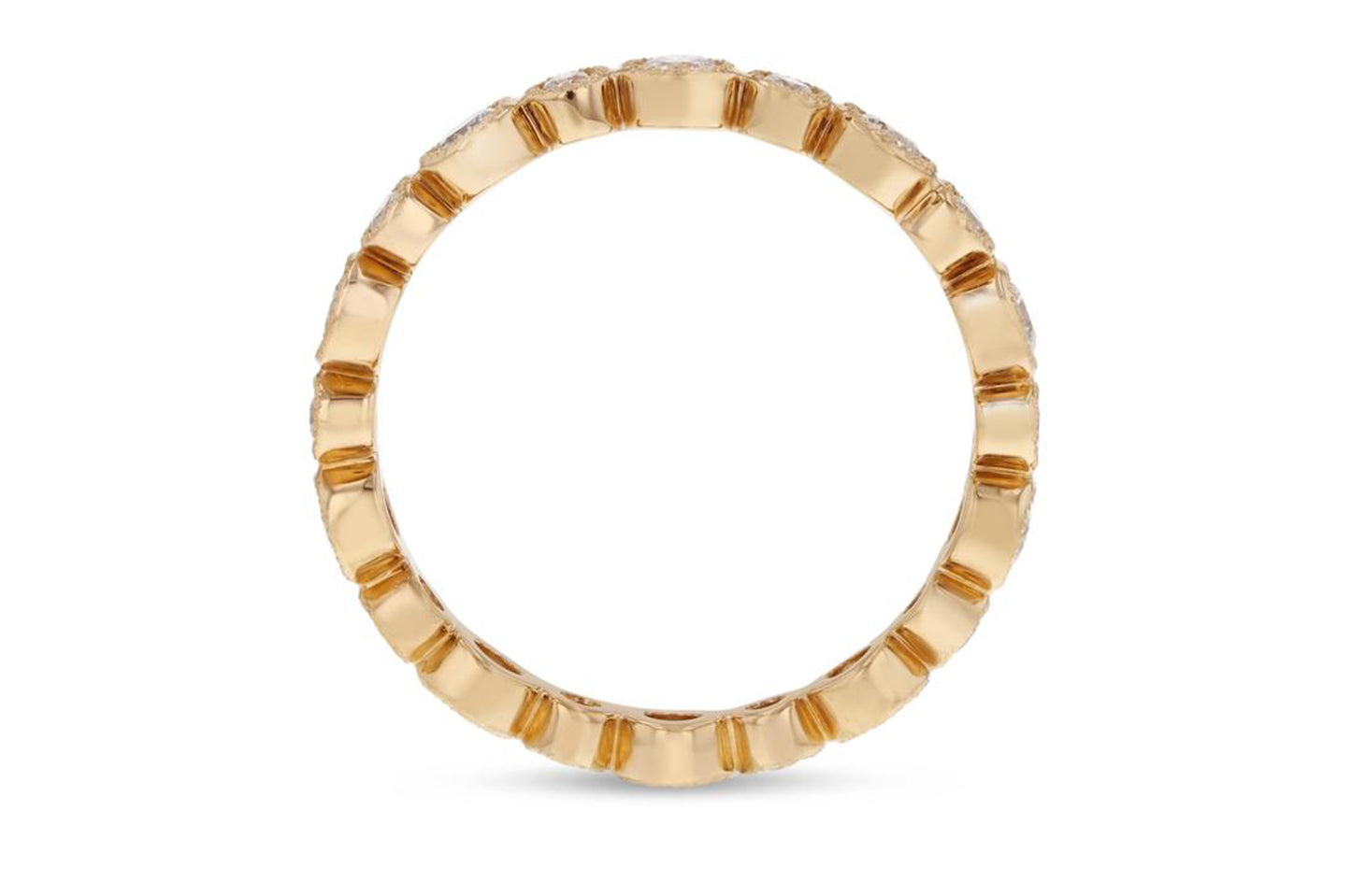 'Chrissy' Diamond Rose Gold Bezel Set, 0.67 Carats