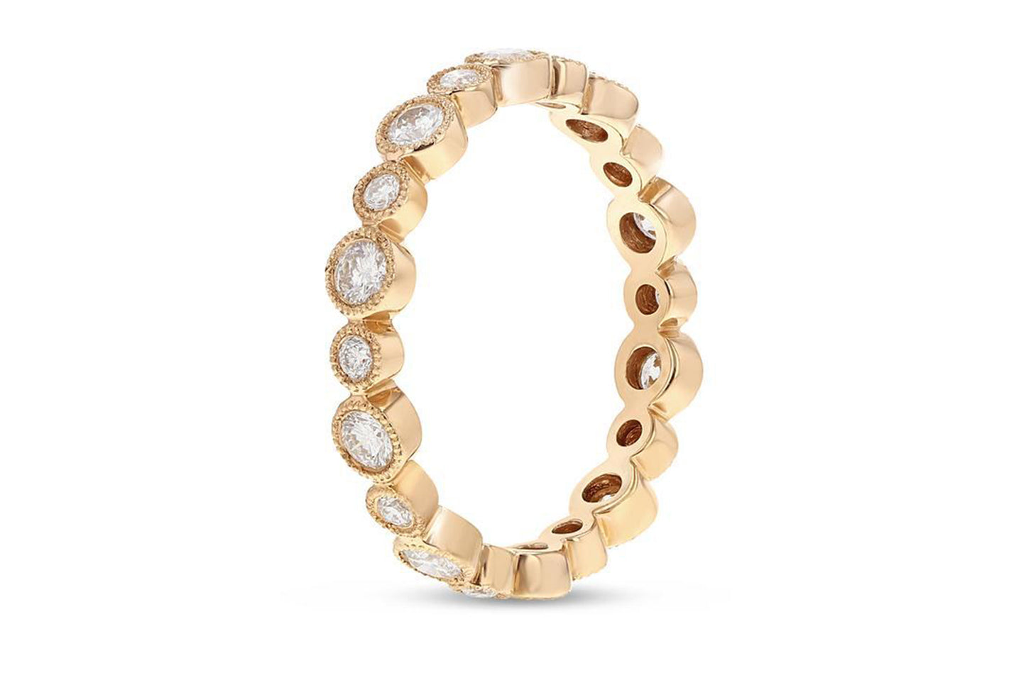 'Chrissy' Diamond Rose Gold Bezel Set, 0.67 Carats