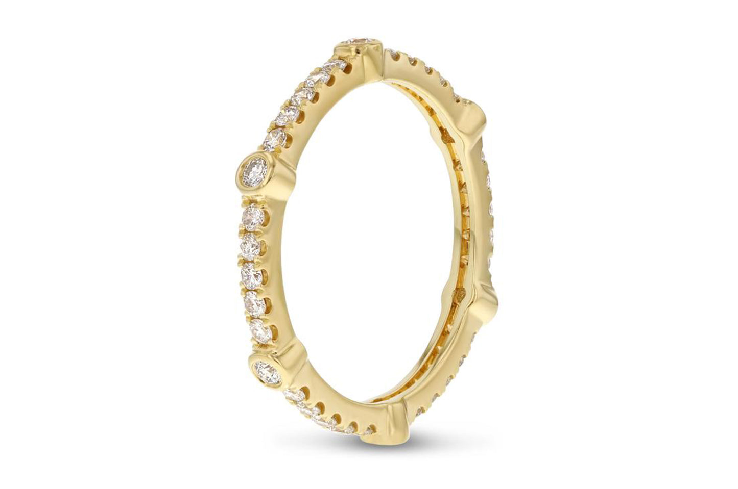 Diamond  Yellow Gold Eternity Band, 0.51 Carats