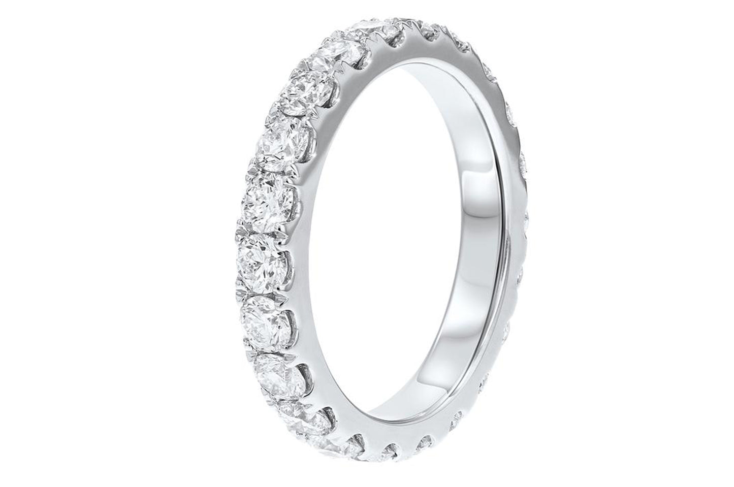 18K White Gold Diamond  Wedding Band 2.10 Carats