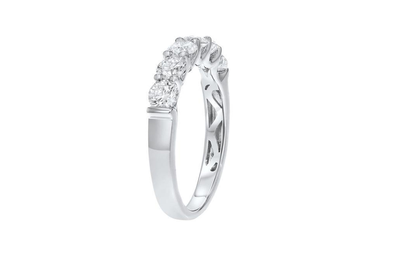 'Sabrina' 18K White Gold Diamond Wedding Band, 1.23 Carats
