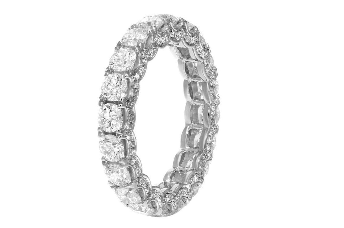 'Hidden Treasure' 18K White Gold Hidden Treasure Wedding Band, 3.41 Carats