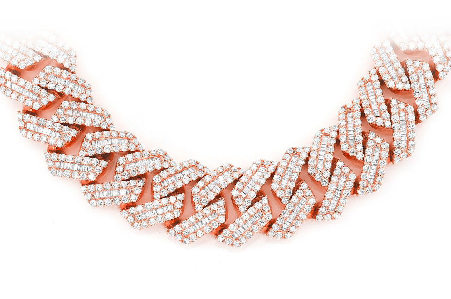 Baguette Cuban Necklace 14k 59.50ctw