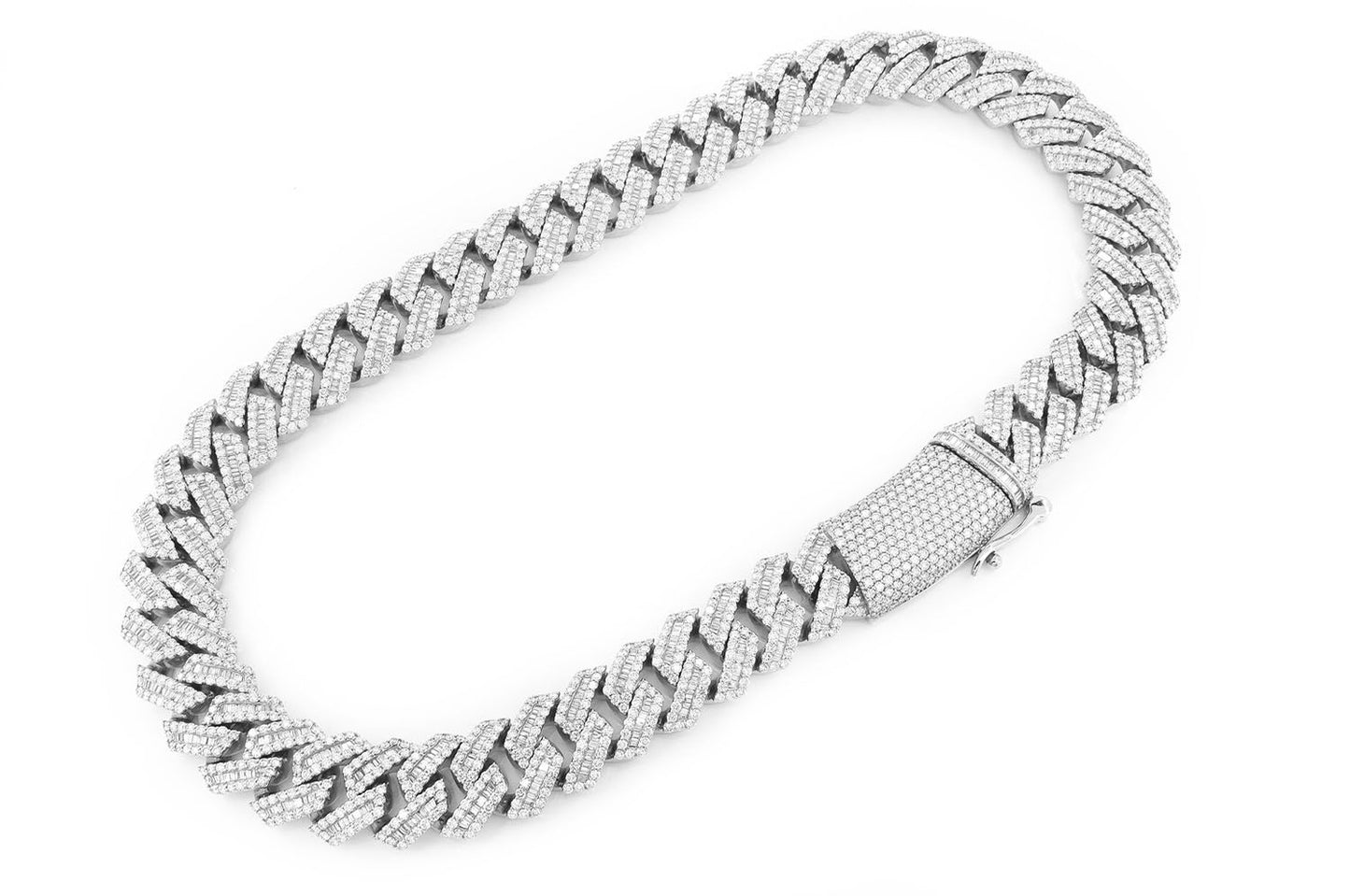 Baguette Cuban Necklace 14k 59.50ctw