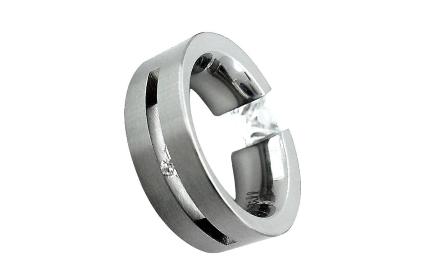 Straight Double Slit Stainless Steel Ring