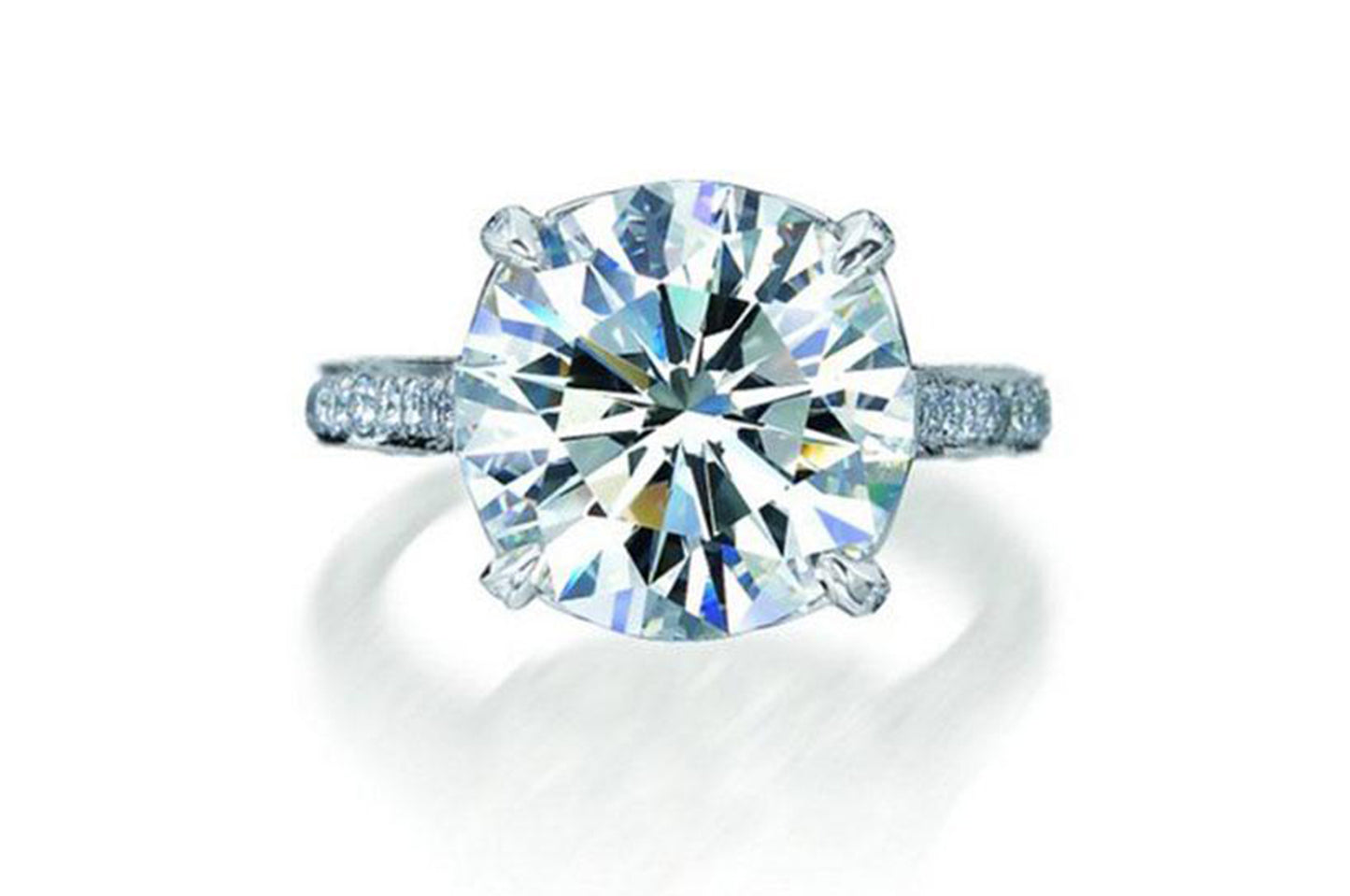 Classic Pave Round Diamond Solitaire