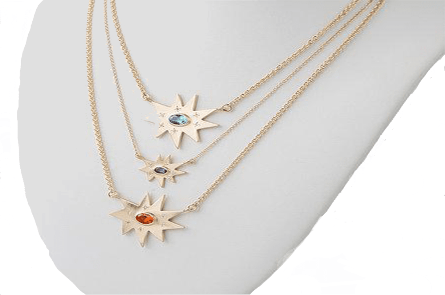 Gold Stella Necklace: Poppy Passion Topaz- Emily Kuvin