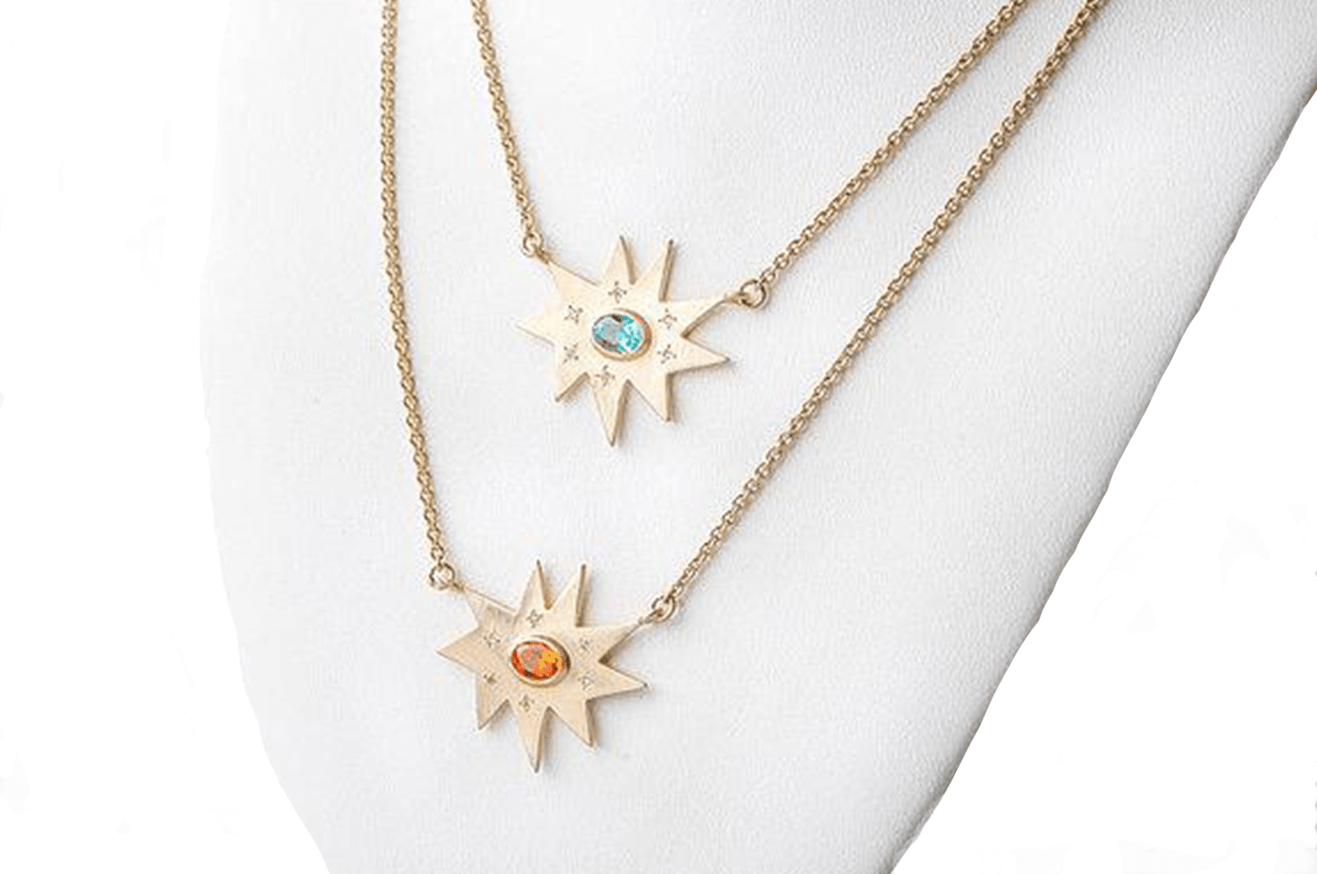 Gold Stella Necklace: Poppy Passion Topaz- Emily Kuvin