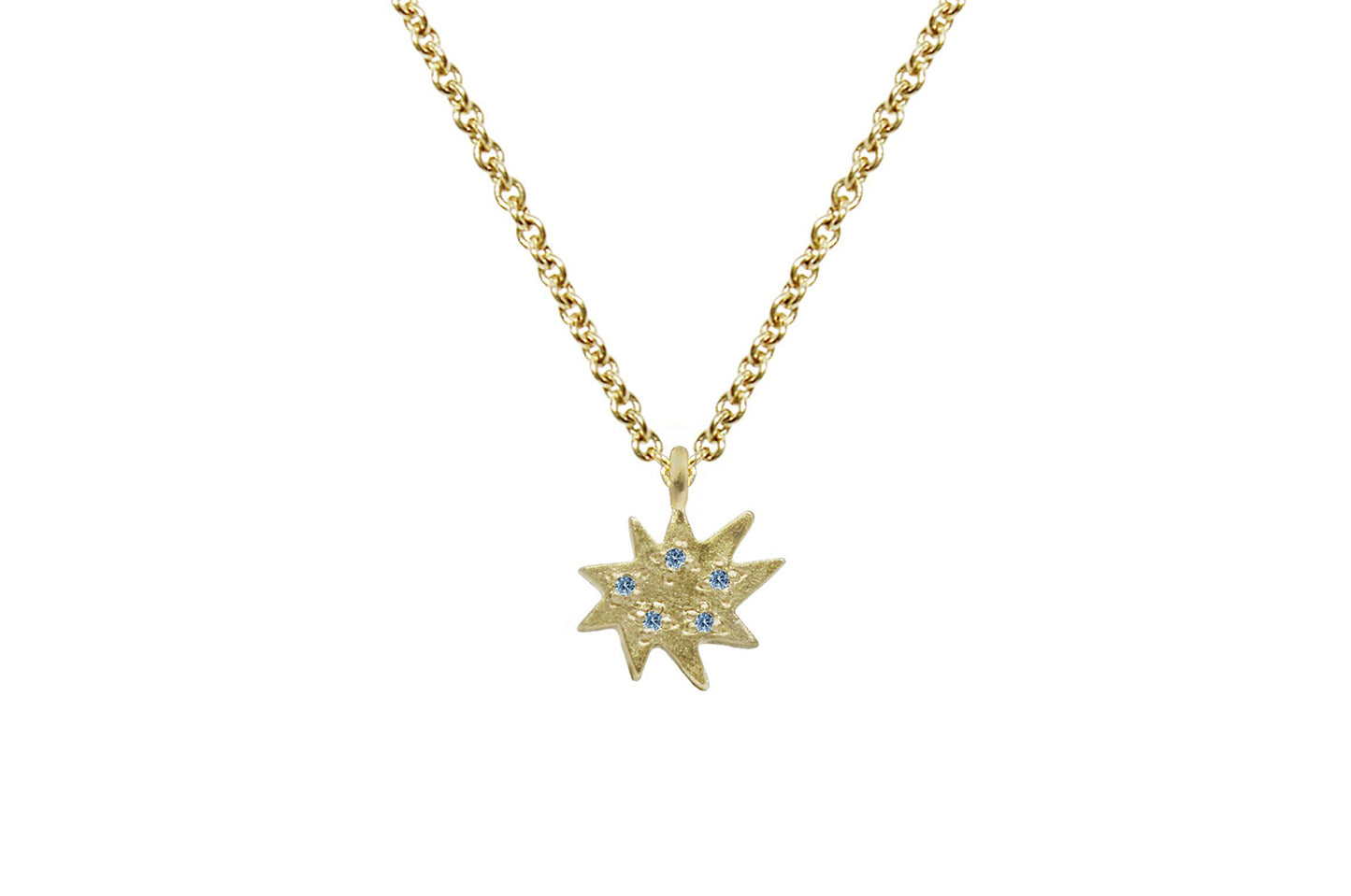 Mini Stella Gold Single Necklace with Blue Topaz- Emily Kuvin