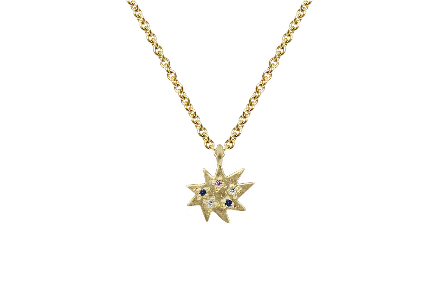 Mini Stella Gold Single Necklace with Multi-Stones- Emily Kuvin