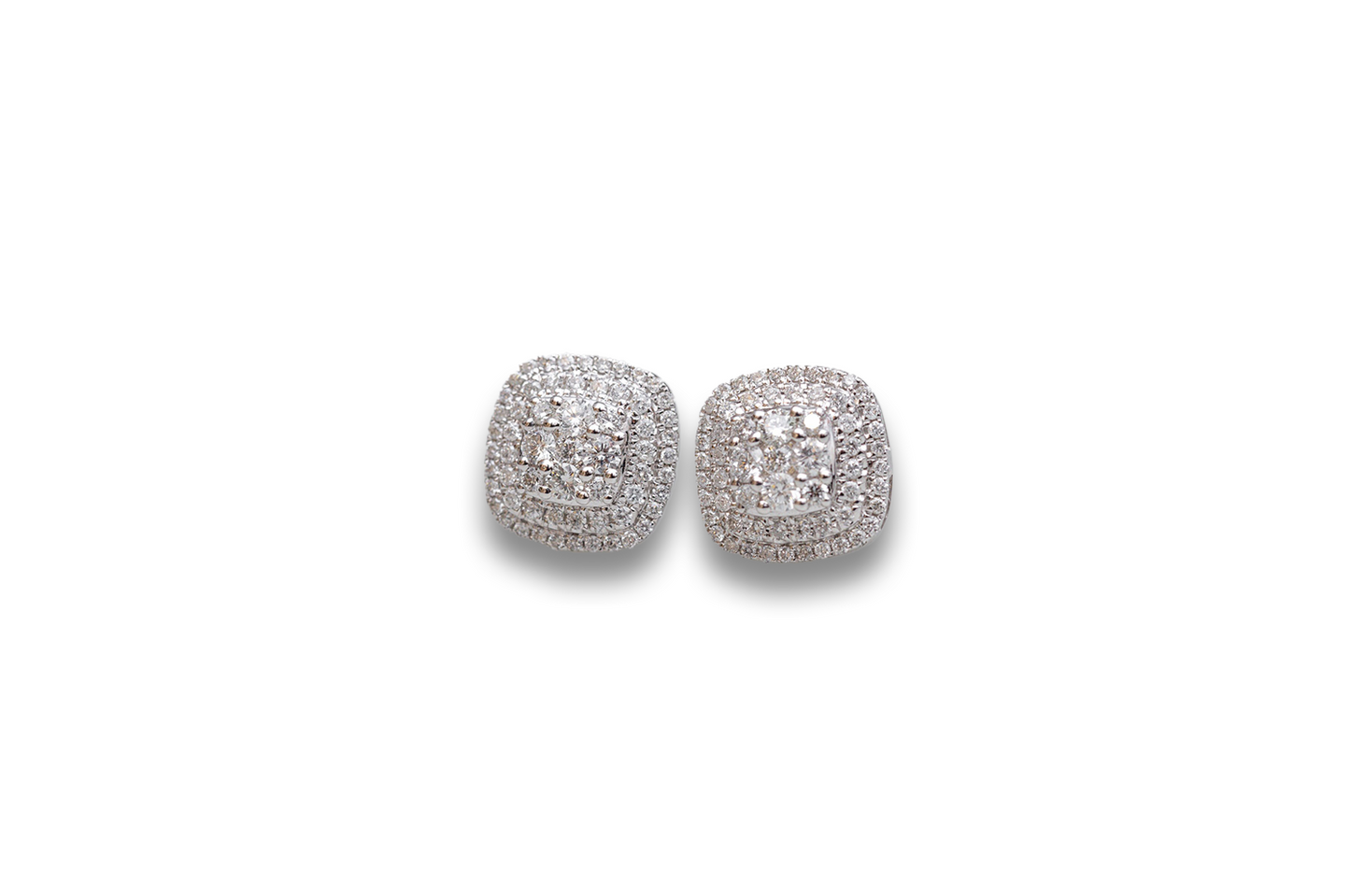 Double Halo Diamond Earrings