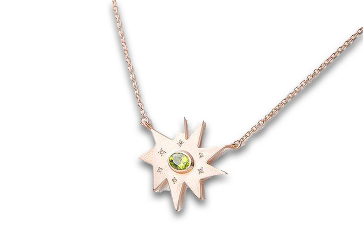 Rose Gold Stella Necklace: Peridot- Emily Kuvin