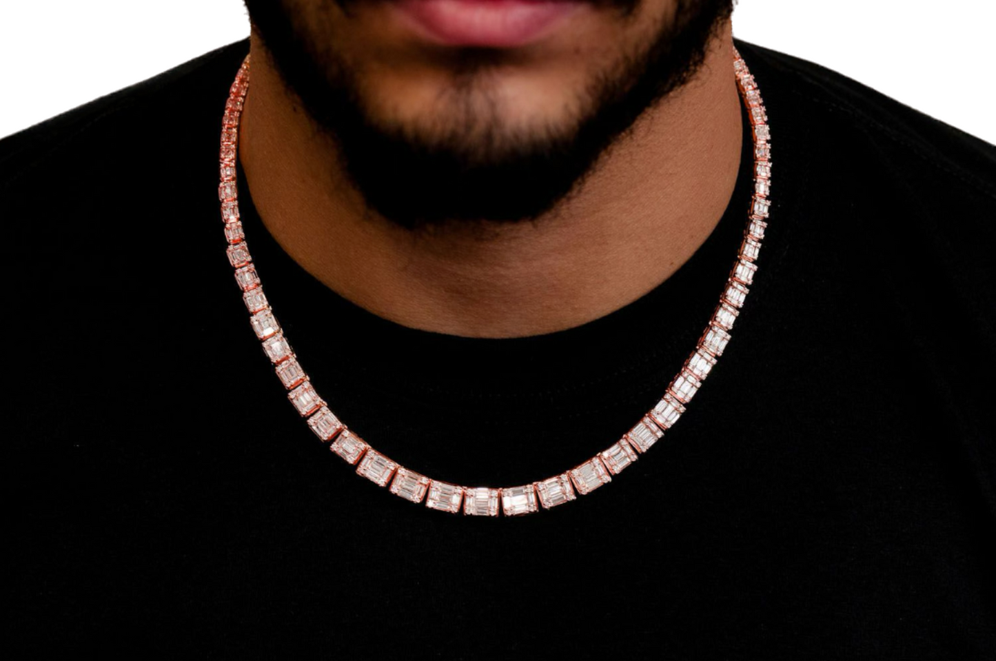 Graduated Square Baguette Necklace 14k 17.75ctw