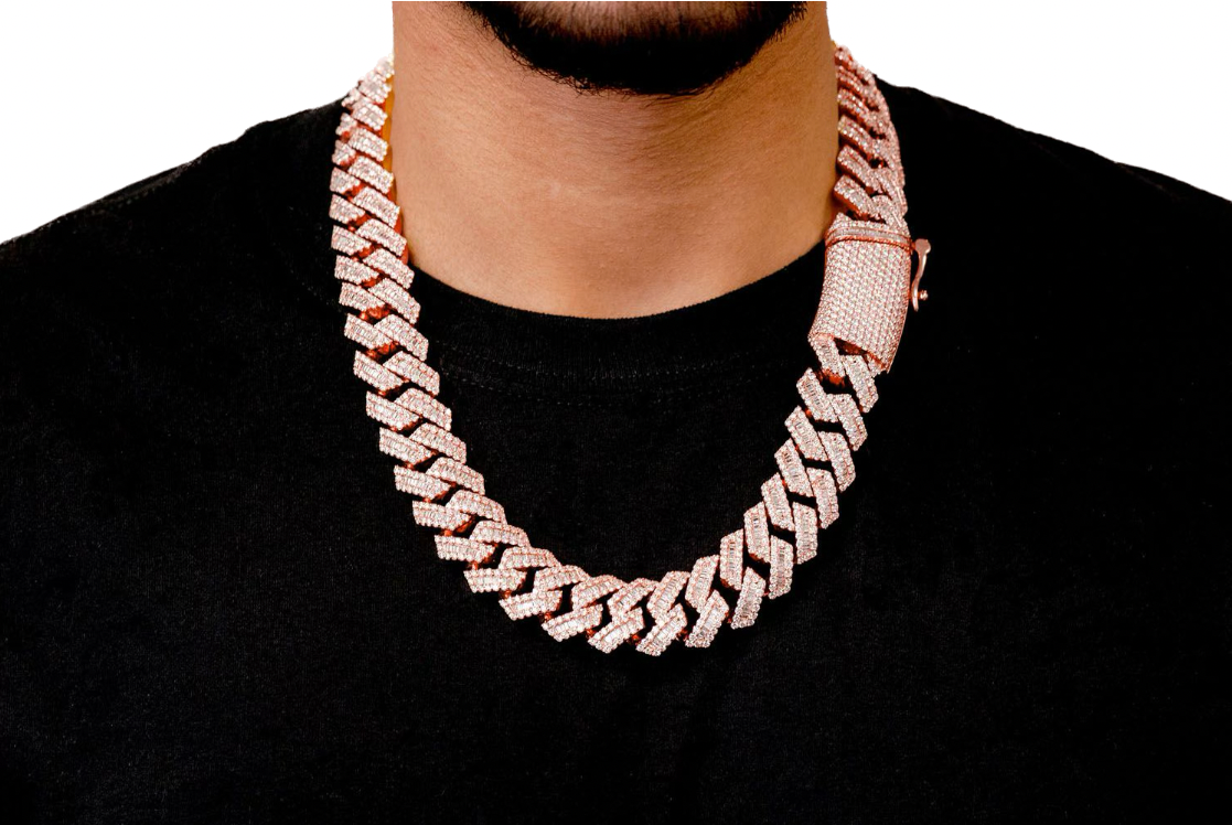 Baguette Cuban Necklace 14k 59.50ctw