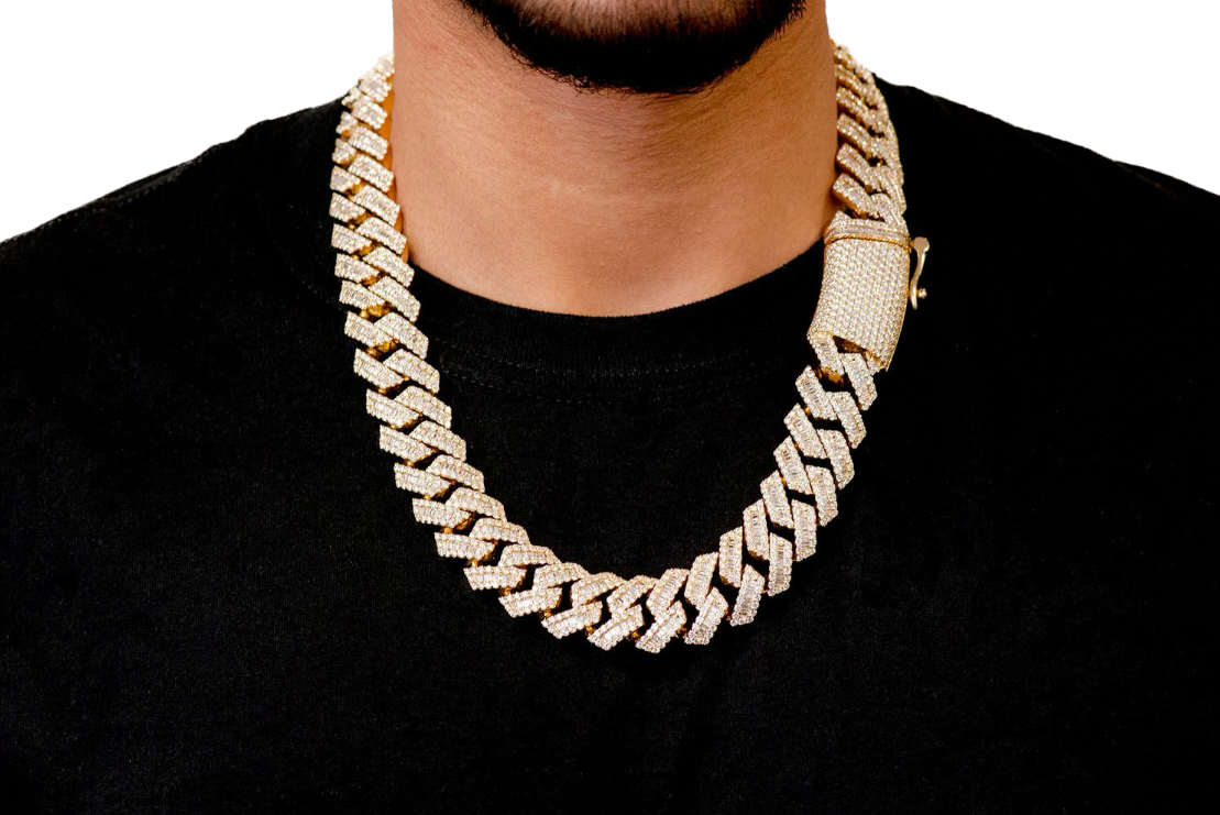 Baguette Cuban Necklace 14k 59.50ctw