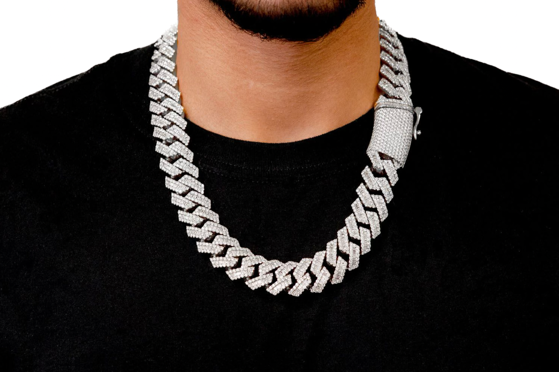 Baguette Cuban Necklace 14k 59.50ctw