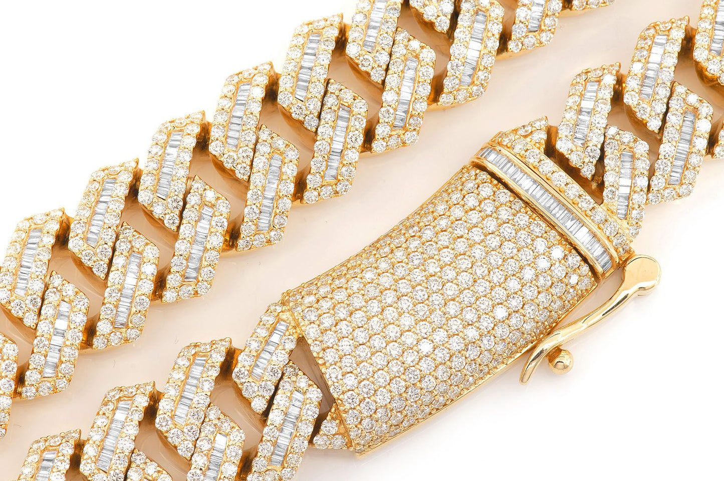 Baguette Cuban Necklace 14k 59.50ctw