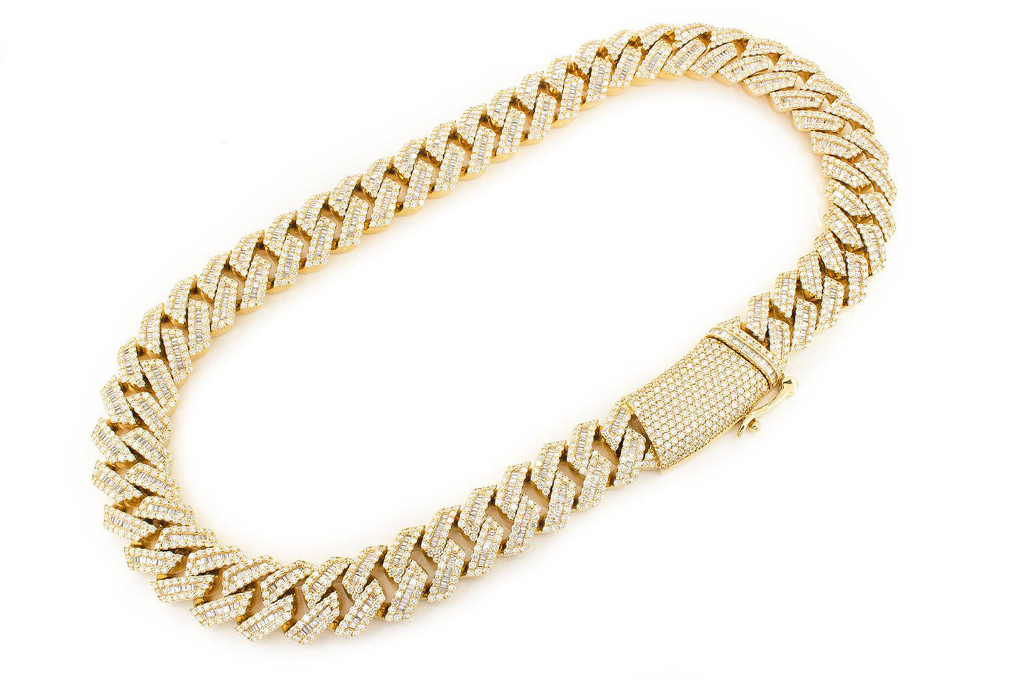 Baguette Cuban Necklace 14k 59.50ctw