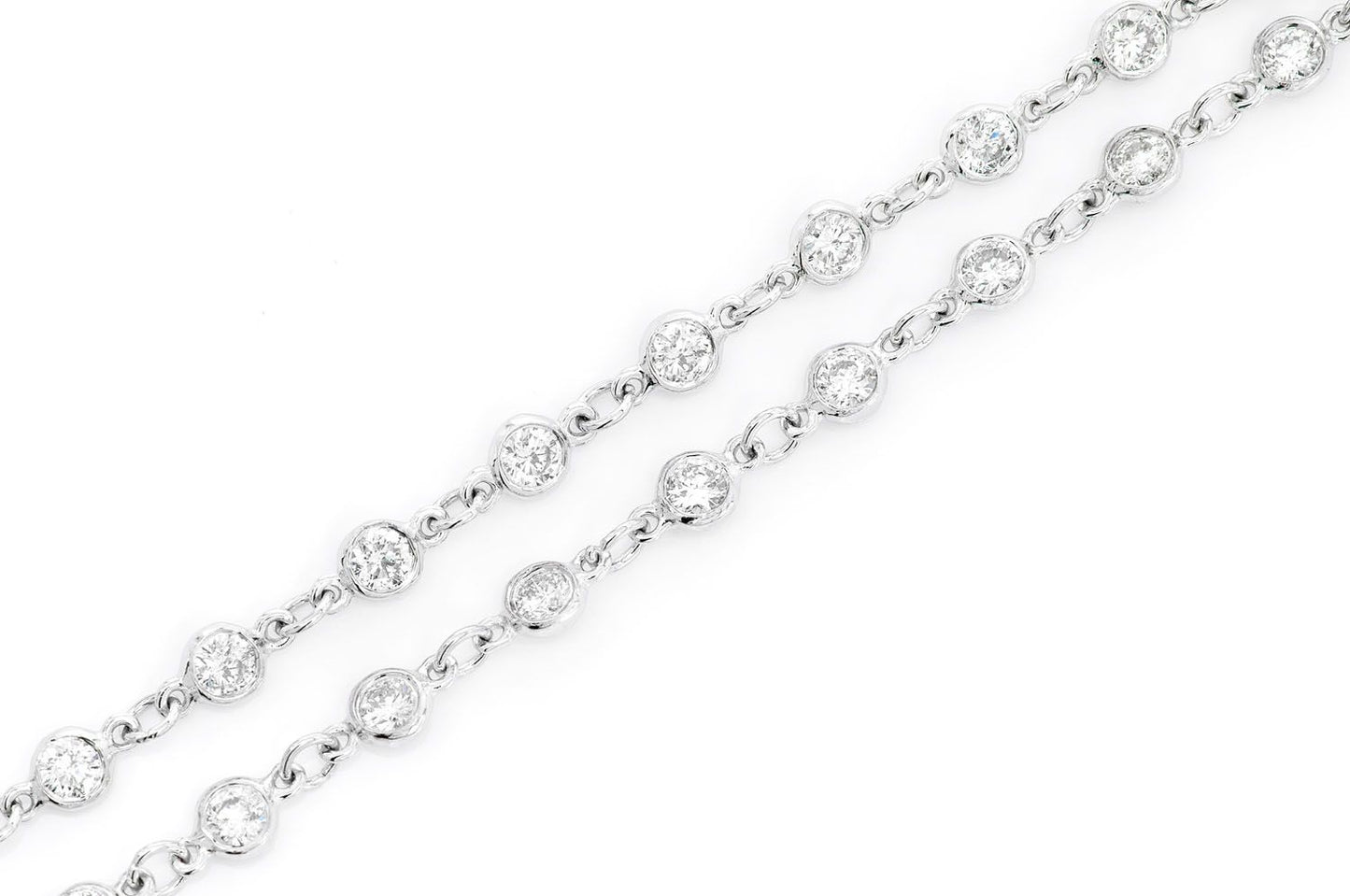 Eternity Round Bezel Set Necklace 14k 3.75ctw