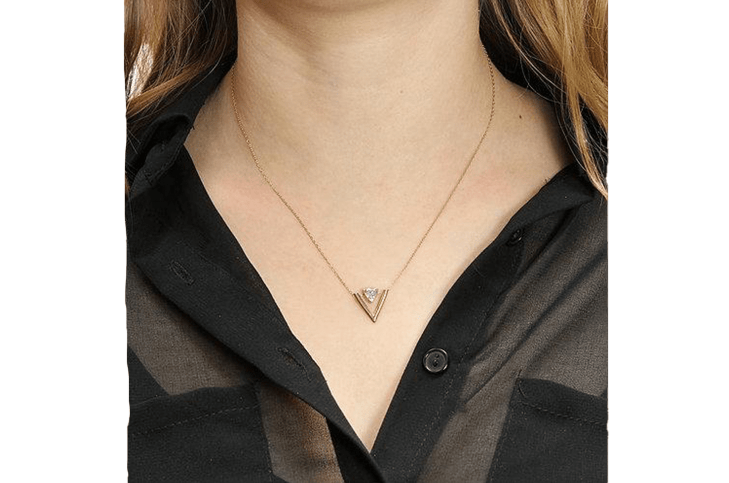 14kt gold and White Sapphire Aria necklace - Adriatic
