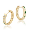 Amina Sorel 18kt Gold Columbian Emerald &amp; Diamond &#39;Morse Code&#39; Hoop Earrings
