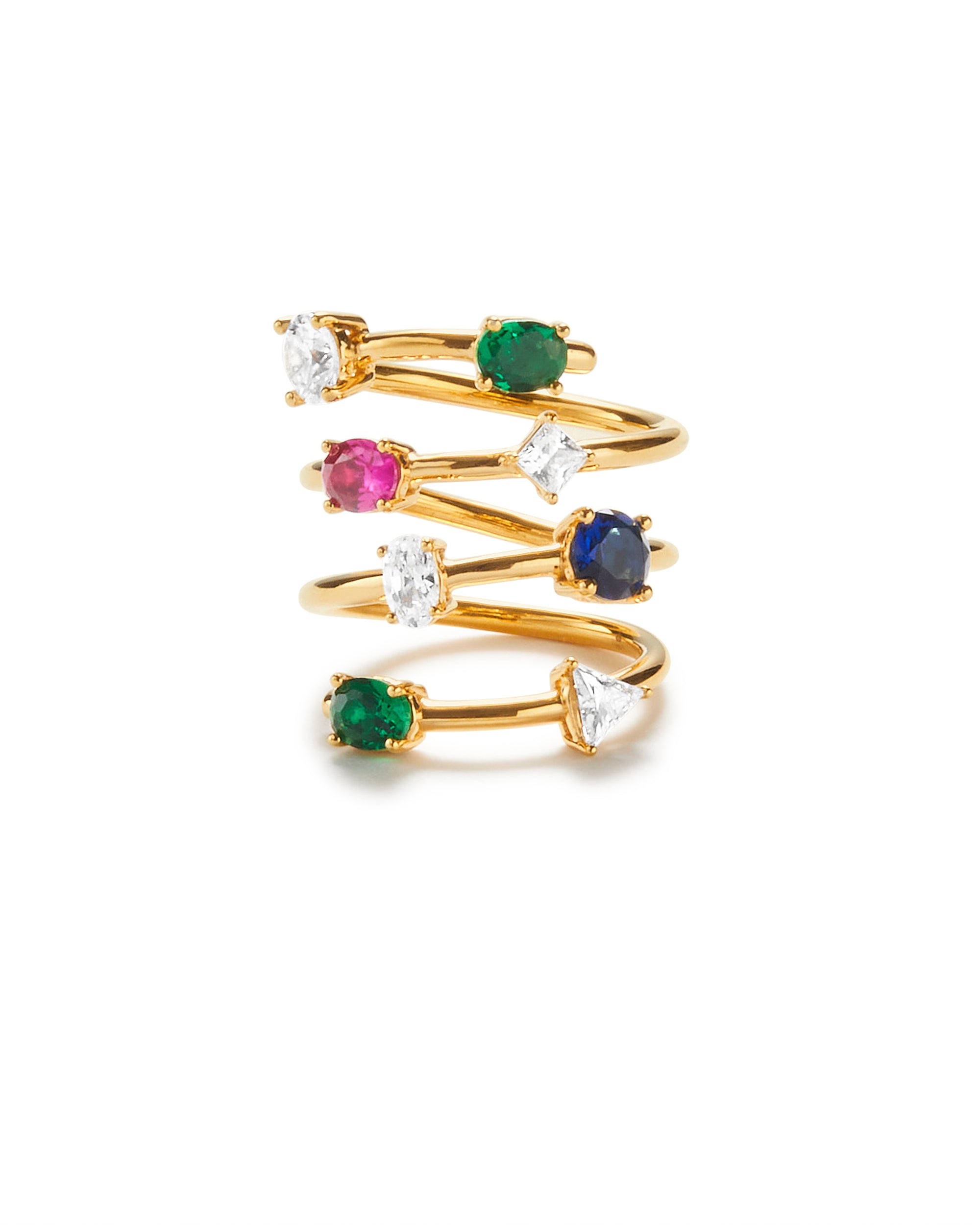 Amina Sorel 18kt Yellow Gold Multi-Gemstone Rainbow 'Aura' Ring