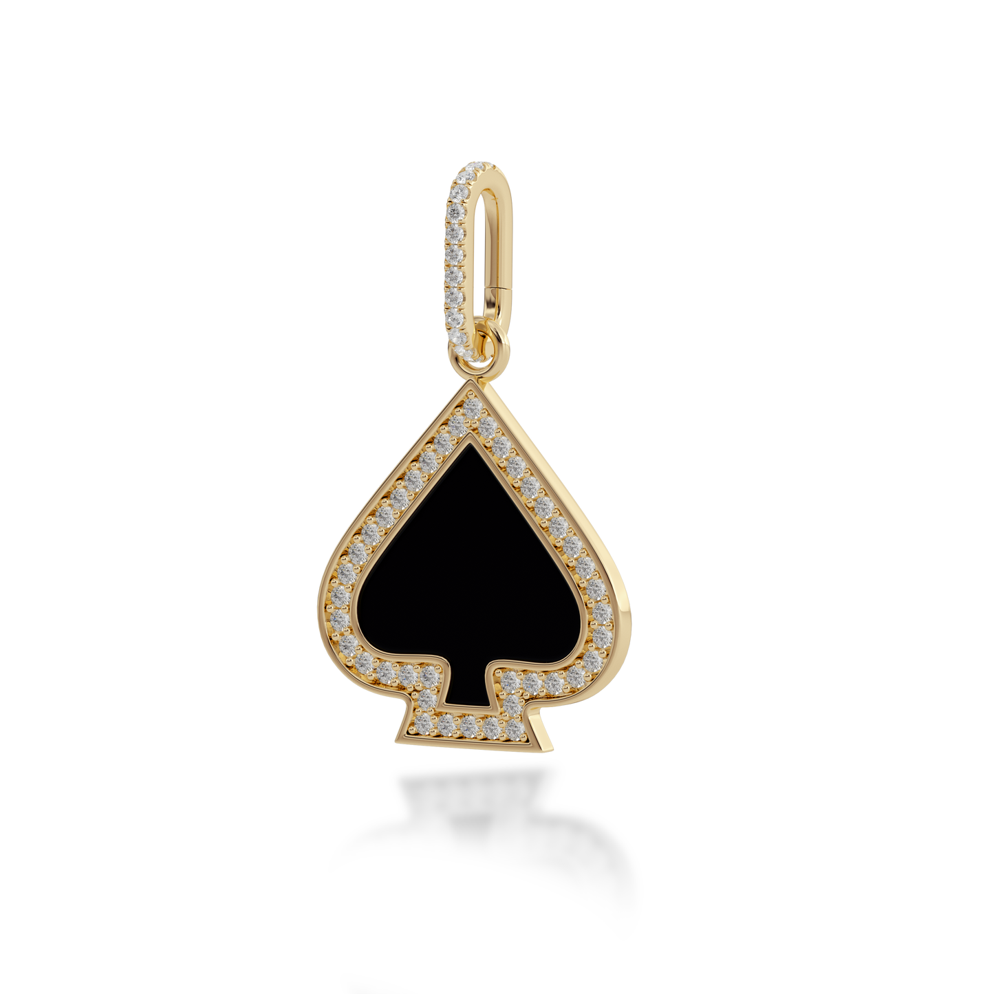 Onyx Enamel Diamond Spade Pave Charm