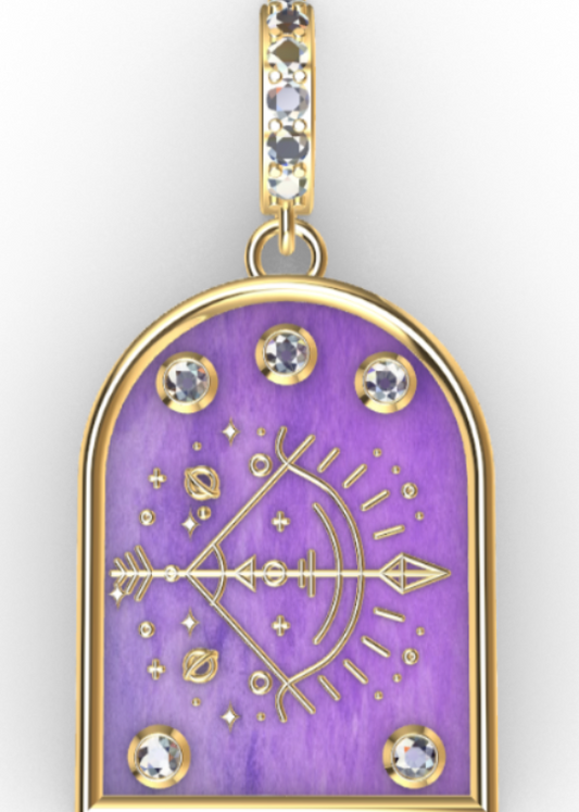 18k Gold & Diamond "Sagittarus" Zodiac Pendant