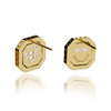 18k Yellow Gold &amp; Diamond &#39;Smile&#39; Morse Code Earrings
