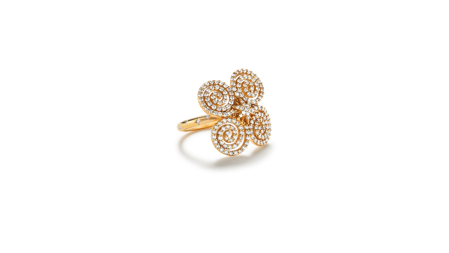 18k Yellow Gold "Continuum" Spiral Ring